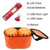 3/6/8 PACK Auto Emergency Lights Car Warning Light LED Flare Roadside Safety Puck With Magnet Hook; Include Work Flashlight With 3 Screwdrivers - 8PAC