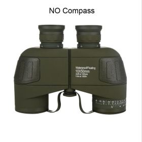 HD 10X50 High Power Binoculars with Rangefinder Compass for Hunting Boating Bird Watching Nitrogen Floating Waterproof - NO Compass Green