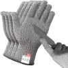 4 Pairs Safety Anti Cut Gloves High-strength Industry Kitchen Gardening Anti-Scratch Anti-cut Glass Cutting Multi-Purpose - XS(16.5CM)