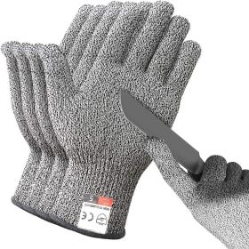 4 Pairs Safety Anti Cut Gloves High-strength Industry Kitchen Gardening Anti-Scratch Anti-cut Glass Cutting Multi-Purpose - XS(16.5CM)