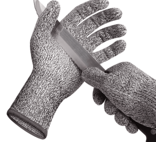 Rubber - dipped gloves against stabbing and cutting - Gray edge - L