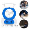 Desk Cooling Fan w/180¬∞Adjustable LED Lamp Baby Stroller Fan Emergency Flashlight Torch - Blue