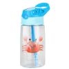 16.2Oz Leak-proof Kids Water Bottle with Straw Push Button Sport Water Bottle for Kids Crab Ship Jellyfish Rocket - Crab