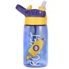 16.2Oz Leak-proof Kids Water Bottle with Straw Push Button Sport Water Bottle for Kids Crab Ship Jellyfish Rocket - Rocket