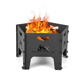 Portable Stove Fire Pit for Outdoor Camping Hiking Traveling - Black - Style A