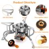 4000W Portable Camping Stove Foldable Powerful Gas Stove Backpacking Burner Collapsible Piezo Ignition with Carrying Case for Outdoor Hiking Cooking -