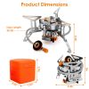 4000W Portable Camping Stove Foldable Powerful Gas Stove Backpacking Burner Collapsible Piezo Ignition with Carrying Case for Outdoor Hiking Cooking -