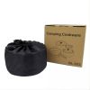3pcs/set Lightweight Outdoor Cooking Utensils Kit Portable Camping Pot Pan Kettle Soup Wok Pot Cookware Set - Black