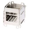 Camping Wood Stove; Portable Outdoor Folding Picnic Grill BBQ Cooking Stove - Silvery