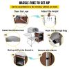 Camping Kitchen Table Picnic Cabinet Folding Cooking Storage Rack Portable Brown - Default