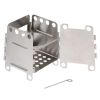 Camping Wood Stove; Portable Outdoor Folding Picnic Grill BBQ Cooking Stove - Silvery