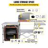 Camping Kitchen Table Picnic Cabinet Folding Cooking Storage Rack Portable Brown - Default
