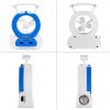 Desk Cooling Fan w/180¬∞Adjustable LED Lamp Baby Stroller Fan Emergency Flashlight Torch - Blue