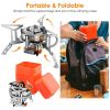 4000W Portable Camping Stove Foldable Powerful Gas Stove Backpacking Burner Collapsible Piezo Ignition with Carrying Case for Outdoor Hiking Cooking -