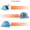 4-5 Person Camping Tent Outdoor Foldable Waterproof Tent with 2 Mosquito Nets Windows Carrying Bag for Hiking Climbing Adventure Fishing - Blue