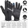 1Pair Winter Gloves Touchscreen Thermal Windproof Fleece Lined Gloves - L