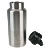 Ozark Trail 36 oz Silver and Black Double Wall Vacuum Sealed Stainless Steel Water Bottle with Wide Mouth Lid - Ozark Trail