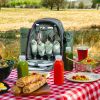 Picnic Backpack Set With Cutlery Kit Cooler Compartment Blanket For 4 Persons Picnic Bag with Tableware for Outdoor Camping BBQ  - green