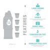 135 oz Black and Green Solid Print Stainless Steel Water Bottle with Screw Cap - Multicolor