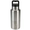 Ozark Trail 36 oz Silver and Black Double Wall Vacuum Sealed Stainless Steel Water Bottle with Wide Mouth Lid - Ozark Trail
