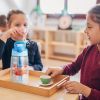 16.2Oz Leak-proof Kids Water Bottle with Straw Push Button Sport Water Bottle for Kids Crab Ship Jellyfish Rocket - Crab